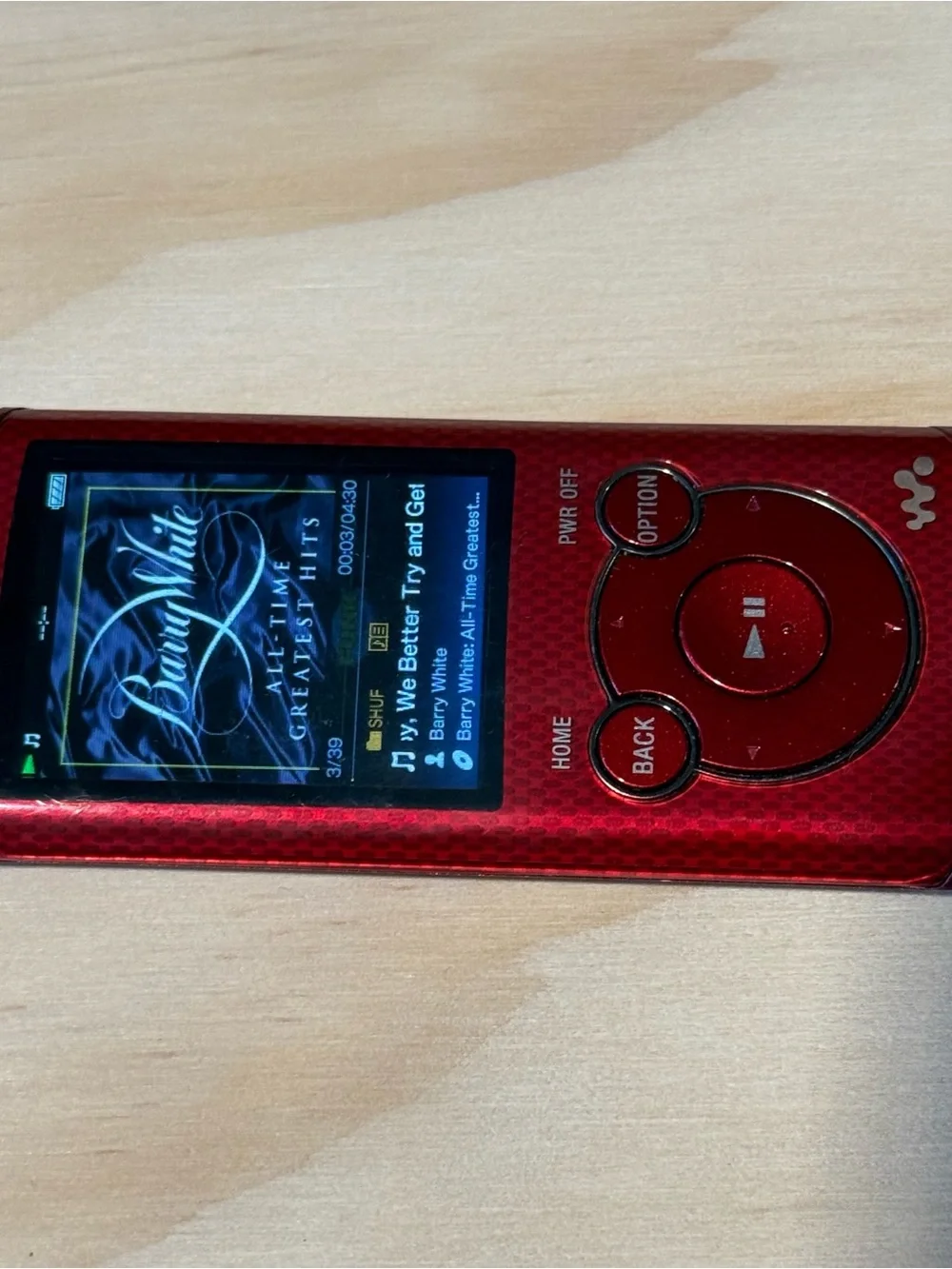 Sony Walkman NWZ-E463 4GB Red Digital Media MP3 Player Tested Good w/39Song-Char